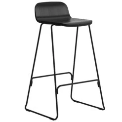 Normann Copenhagen Just Barstool 75 Cm, Mit Rückenlehne, Schwarz