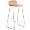 Normann Copenhagen Just Barstool 75 Cm, Mit Rückenlehne, Eiche – Chrom