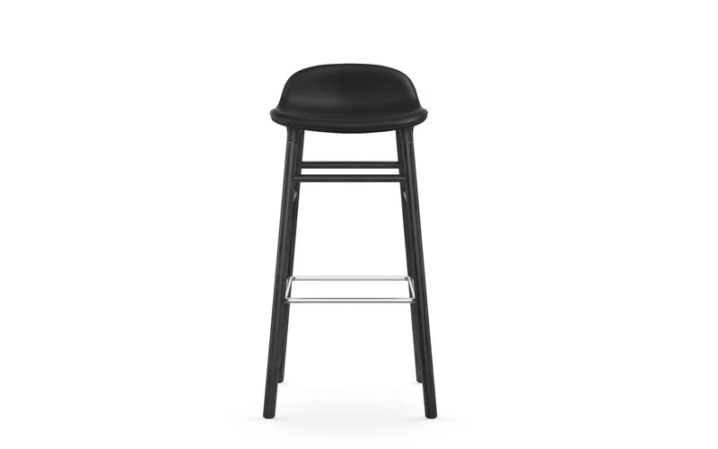 Normann Copenhagen Form Barhocker, 75 cm, Eiche Schwarz - Schwarzes Ultra-Leder – Bild 2