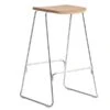 Normann Copenhagen Just Barstool 75 Cm, Ohne Rückenlehne, Eiche – Chrom -Normann Copenhagen 14NCchairs iso HV