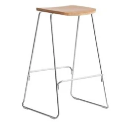 Normann Copenhagen Just Barstool 75 Cm, Ohne Rückenlehne, Eiche – Chrom
