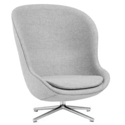 Normann Copenhagen Hyg Loungesessel, Hoch, Dreh- Und Kippbar, Aluminium - Grau