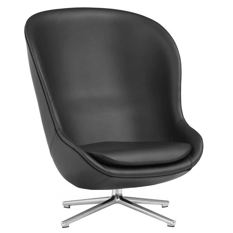 Normann Copenhagen Hyg Loungesessel, Hoch, Drehbar, Aluminium - Schwarzes Leder Ult 3 Normann Copenhagen Hyg Loungesessel, Hoch, Drehbar, Aluminium - Schwarzes Leder Ult