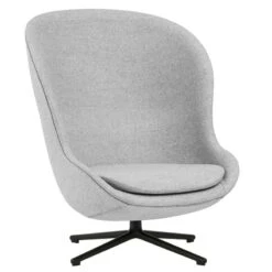 Normann Copenhagen Hyg Loungesessel, Hoch, Dreh- Und Kippbar, Schwarz - Grau