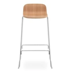 Normann Copenhagen Just Barstool 75 Cm, Mit Rückenlehne, Eiche – Chrom -Normann Copenhagen 26Chairs iso HV