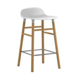 Normann Copenhagen Barhocker Form, 65 Cm, Weiß – Eiche