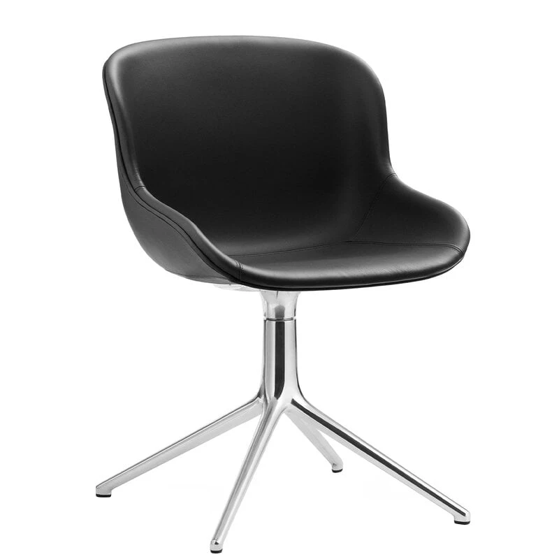 Normann Copenhagen Hyg Stuhl, Drehbar, Aluminium – Schwarzes Leder Ultra 3 Normann Copenhagen Hyg Stuhl, Drehbar, Aluminium – Schwarzes Leder Ultra