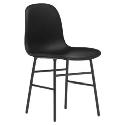 Normann Copenhagen Form Stuhl, Schwarzer Stahl - Schwarzes Ultra-Leder