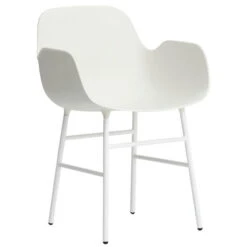 Normann Copenhagen Form Sessel, Weißer Stahl – Weiß