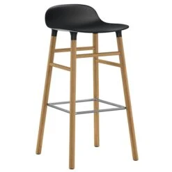 Normann Copenhagen Barhocker Form, 75 Cm, Schwarz – Eiche