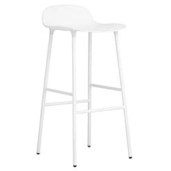 Normann Copenhagen Barhocker Form, 75 Cm, Weißer Stahl – Weiß