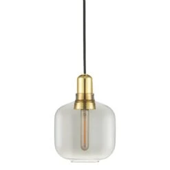 Normann Copenhagen Amp Leuchte, Klein, Rauchgrau - Messing