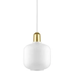 Normann Copenhagen Amp Leuchte, Klein, Weiß - Messing