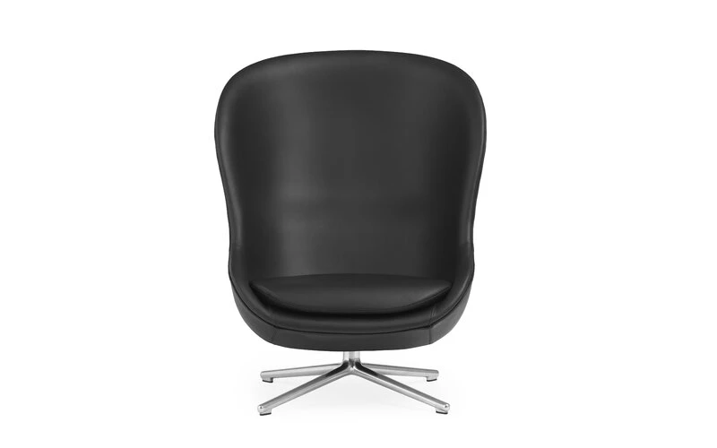 Normann Copenhagen Hyg Loungesessel, Hoch, Drehbar, Aluminium - Schwarzes Leder Ult 4 Normann Copenhagen Hyg Loungesessel, Hoch, Drehbar, Aluminium - Schwarzes Leder Ult – Bild 2