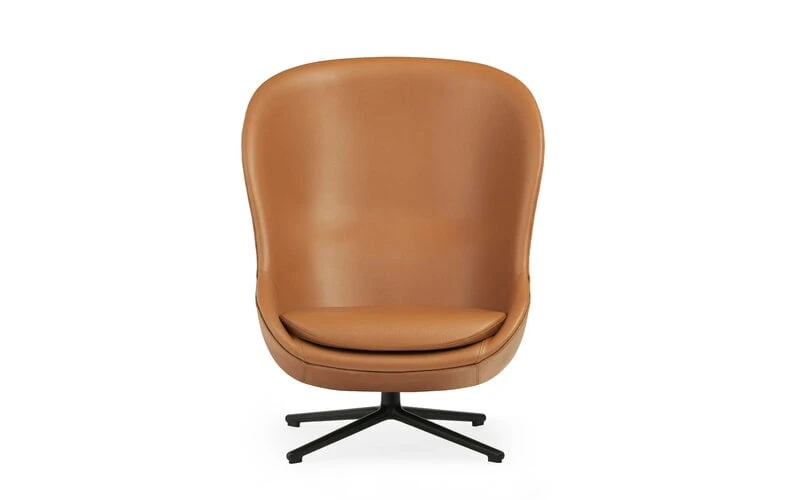 Normann Copenhagen Hyg Loungesessel, Hoch, Drehbar, Schwarz - Brandyfarbenes Leder 4 Normann Copenhagen Hyg Loungesessel, Hoch, Drehbar, Schwarz - Brandyfarbenes Leder – Bild 2