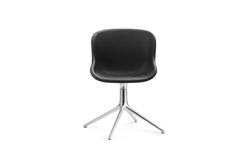 Normann Copenhagen Hyg Stuhl, Drehbar, Aluminium – Schwarzes Leder Ultra 4 Normann Copenhagen Hyg Stuhl, Drehbar, Aluminium – Schwarzes Leder Ultra – Bild 2