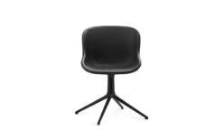 Normann Copenhagen Hyg Stuhl, Drehbar, Schwarz – Schwarzes Leder Ultra -Normann Copenhagen 603982 Hyg Chair Swivel 4L Full Uph Black Alu Ultra 41599 02