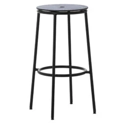 Normann Copenhagen Circa Barhocker, 75 cm, Schwarzer Stahl - Schwarze Eiche
