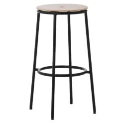 Normann Copenhagen Circa Barhocker, 75 cm, Schwarzer Stahl - Eiche