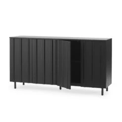 Anrichte Rib Holz Schwarz / L 159 X H 86,5 Cm - Normann Copenhagen -Normann Copenhagen anrichte rib schwarz madeindesign 403005 original