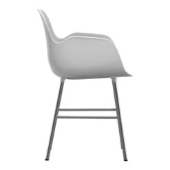 Normann Copenhagen Form Stuhl, Chrom – Weiß -Normann Copenhagen form armchair chrome white 2 VS