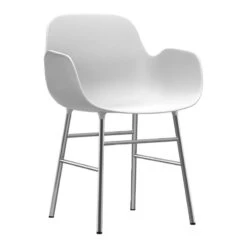Normann Copenhagen Form Stuhl, Chrom – Weiß