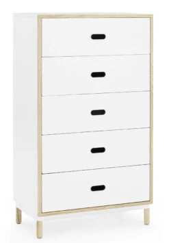 Kommode Kabino Metall Holz / L 74 Cm X H 127 Cm - 5 Schubladen - Normann Copenhagen -Normann Copenhagen kommode kabino weiss esche madeindesign 275984 original