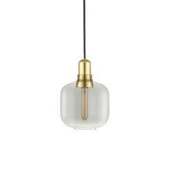 Normann Copenhagen Amp Hängelampe Klein, Smoked Grey/Messing