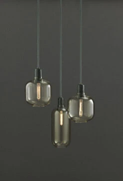 Pendelleuchte Amp Large Glas Stein Gelb Braun Gold / Ø 11 X H 26 Cm - Normann Copenhagen -Normann Copenhagen pendelleuchte amp large goldfarben marmor jadegrun madeindesign 229990 original