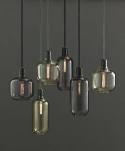 Pendelleuchte Amp Large Glas Stein Gelb Braun Gold / Ø 11 X H 26 Cm - Normann Copenhagen -Normann Copenhagen pendelleuchte amp large goldfarben marmor jadegrun madeindesign 229991 original