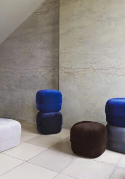 Sitzkissen Circus Small Textil Blau / Ø 46 Cm - Velours - Normann Copenhagen -Normann Copenhagen sitzkissen circus small electric blue madeindesign 381109 original