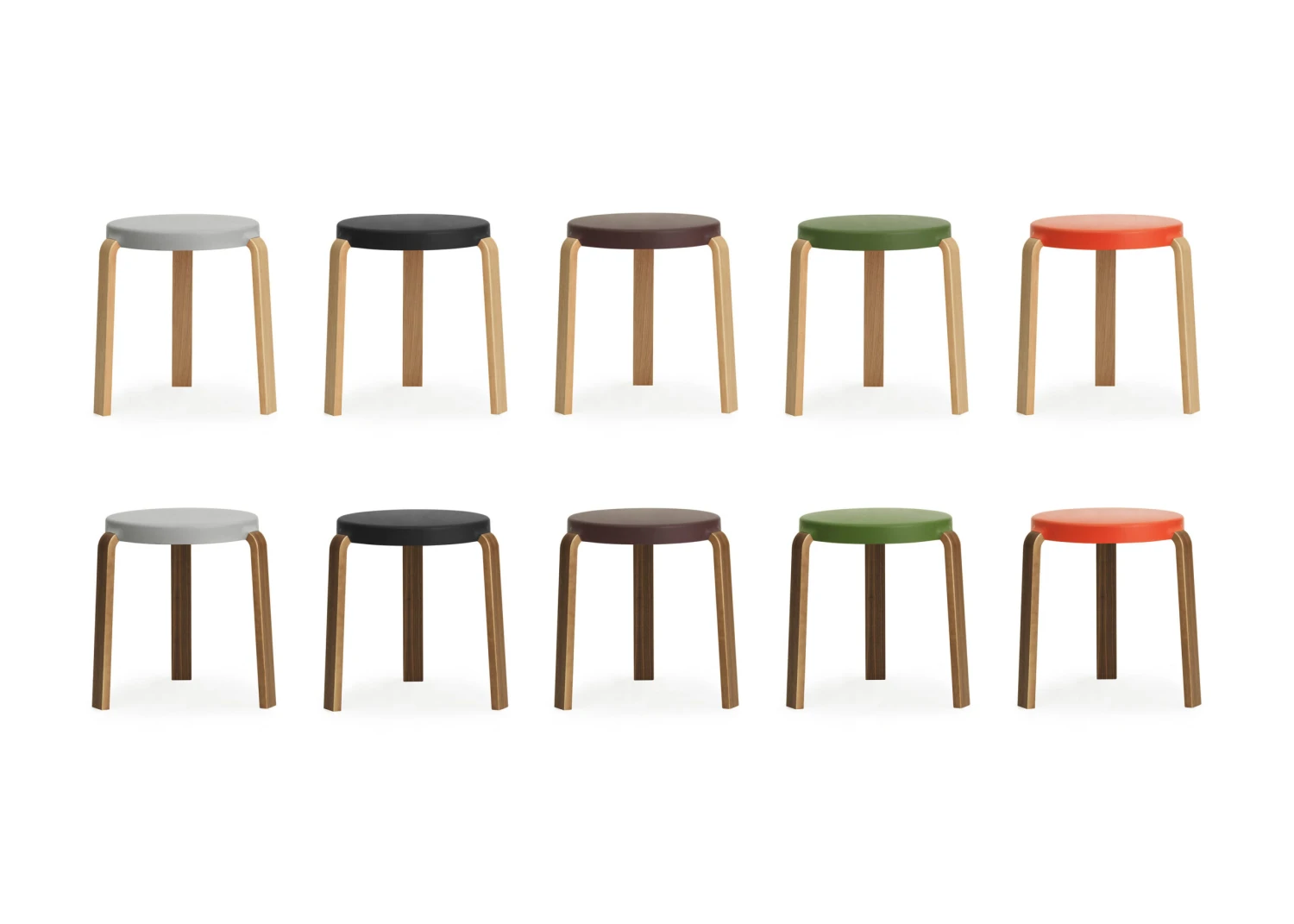Stappelbarer Hocker Tap Stool Plastikmaterial Holz / Nussbaum & Schaumstoff - Normann Copenhagen 5 Stappelbarer Hocker Tap Stool Plastikmaterial Holz / Nussbaum & Schaumstoff - Normann Copenhagen – Bild 3