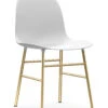 Stuhl Form Plastikmaterial Weiß Gold / Stuhlbeine Messing - Normann Copenhagen -Normann Copenhagen stuhl form weiss messing madeindesign 310114 original