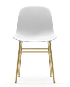 Stuhl Form Plastikmaterial Weiß Gold / Stuhlbeine Messing - Normann Copenhagen -Normann Copenhagen stuhl form weiss messing madeindesign 310115 original
